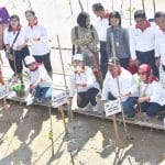 Hj Febrita Lucia Tanam Mangrove di Tanjung Api-api
