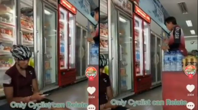 Video Viral Pesepeda Ngadem di Minimarket, Aksinya Banjir Kritik Warganet