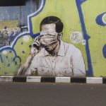 HEBOH!! Mural Wajah Mirip Jokowi Tertutup Masker Hiasi Flyover Pasupati Bandung