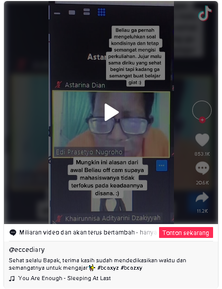 Dosen Selalu Matikan Kamera Saat Ngajar Kuliah Online, Kisah di Baliknya Piluuu... 