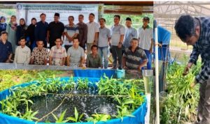 Prodi Budidaya Perairan FP Unsri Berikan Demplot Bioflokua untuk Peternak Budidaya Ikan Gurame dan Lele di Sakatiga, OI 