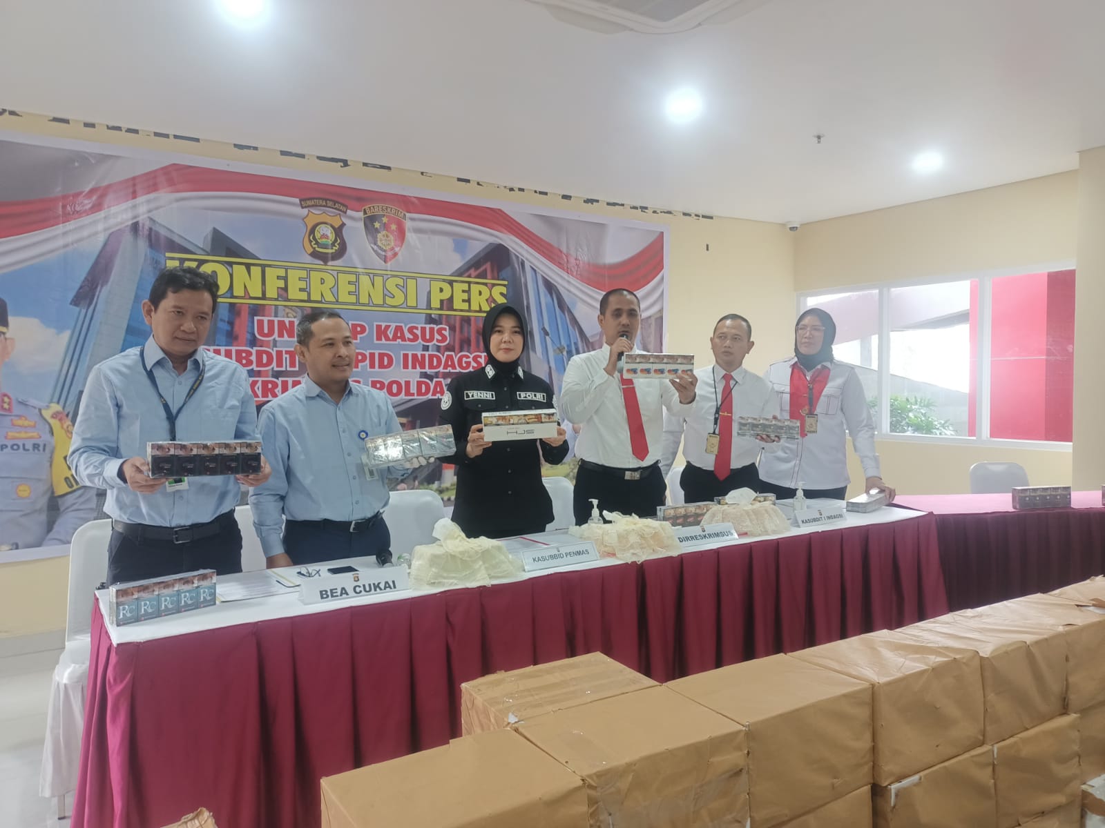 Rokok Tanpa Cukai Diamankan Ditreskrimsus Polda Sumsel