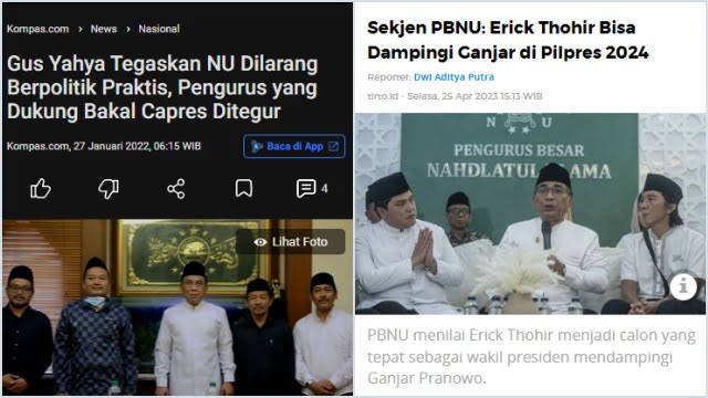 PBNU Trending!, Dulu Larang NU Diseret ke Politik Praktis, Kini Sekjennya Malah Endorse Erick Thohir
