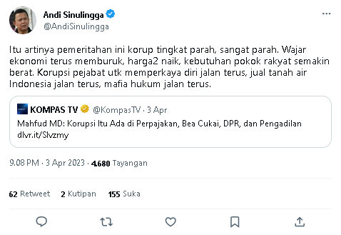  Mahfud MD Ungkap Korupsi di Perpajakan hingga Pengadilan, Aktivis: Artinya Pemerintahan Ini Korup Tingkat Parah 