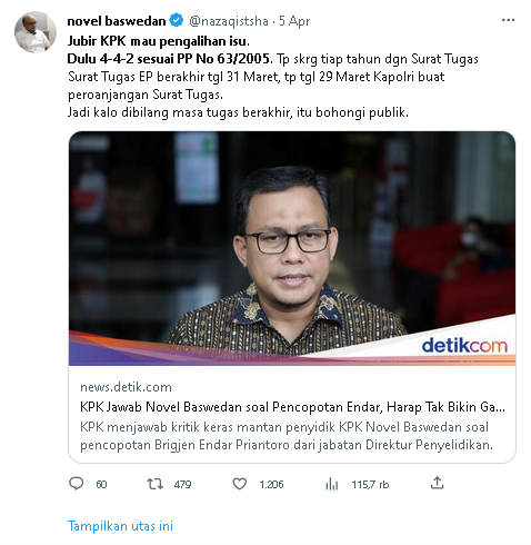  BW Sentil Ketua KPK Firli soal Dugaan Bocornya Dokumen Penyelidikan: Super Duper Gila! 