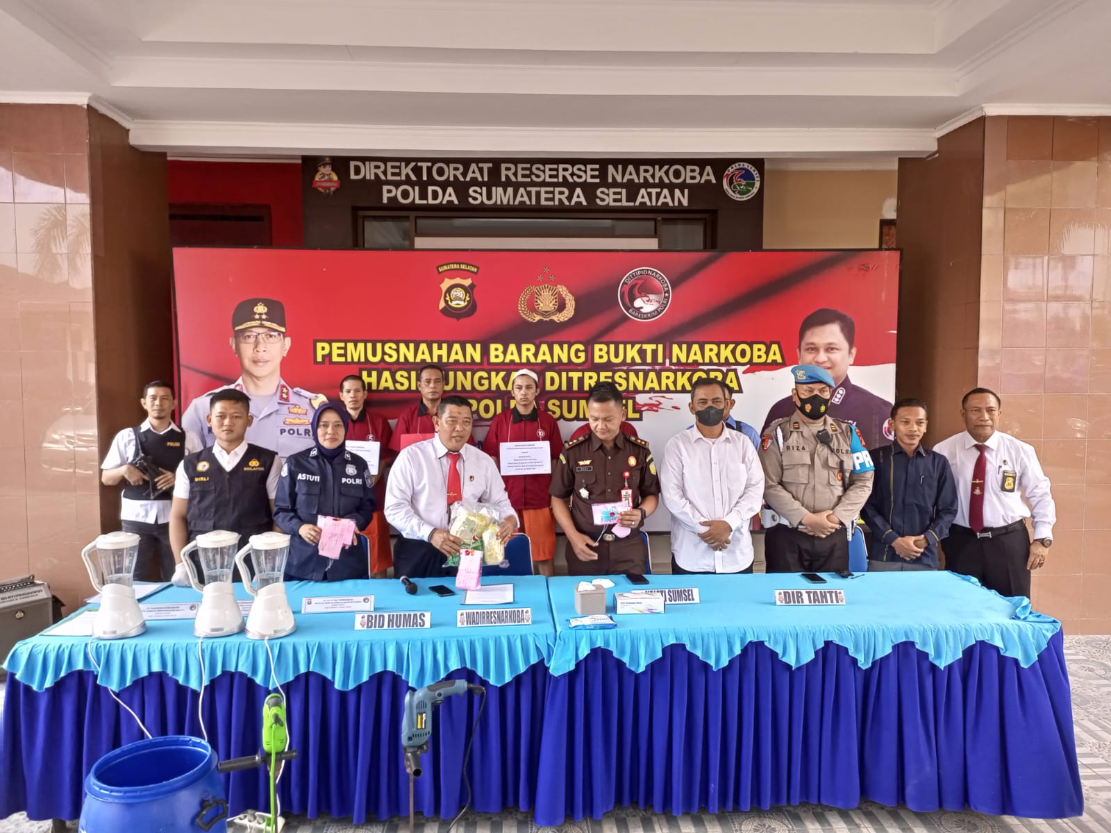Ribuan Gram Narkotika Dimusnahkan oleh Polda Sumsel