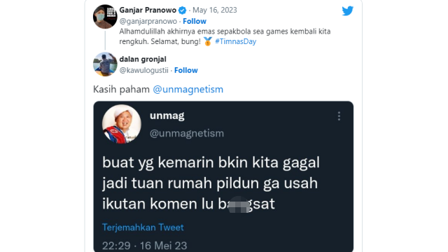 Ganjar Pranowo Jadi Bulan-bulanan Usai Ucapkan Selamat untuk Timnas U22, Warganet: Gak Usah Ikut-ikutan!