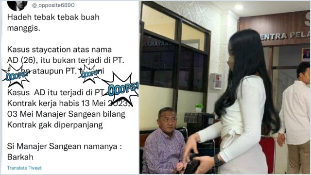 woOW! Akun Opposite Bocorkan Manajer Sangean yang Ajak Karyawati Staycation, Perusahaan Apa?