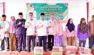 
Pemkab Muba Beri Bantuan Sembako, Bedah Rumah dan Mobil Ambulans di Desa Sialang Agung C2 