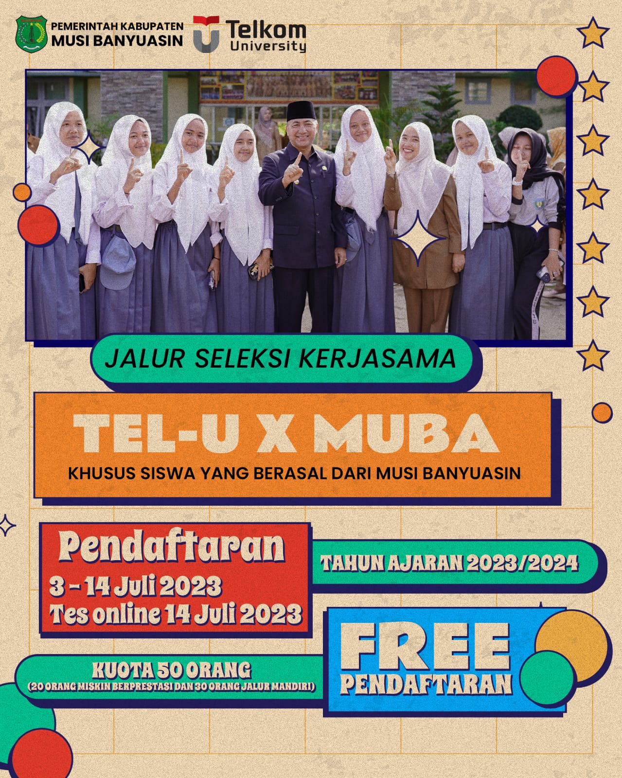 Pj Bupati Muba Beri Beasiswa Kuliah Gratis di Telkom University
