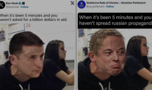 Elon Musk Olok-olok Zelensky: Unggah Foto Pria Stres yang Mengemis Bantuan 1 Miliar Dolar