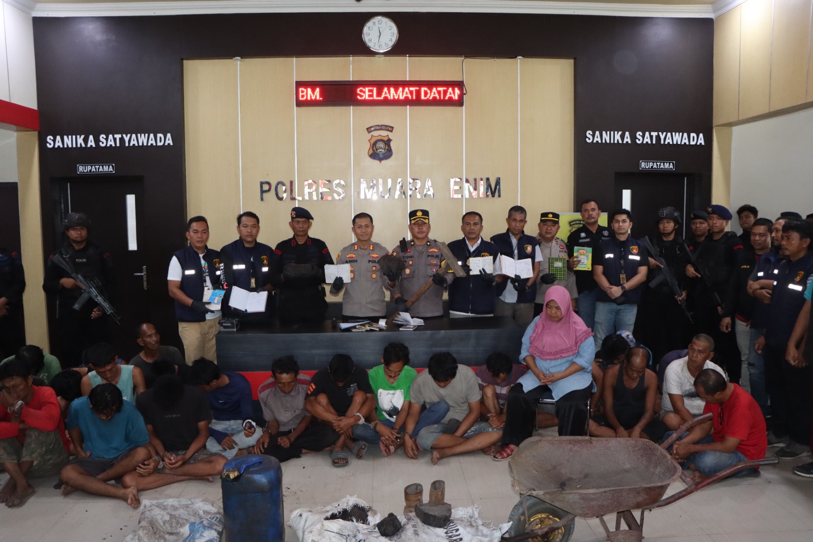 Terduga Penambang Batubara Ilegal Ditangkap Polres Muara Enim