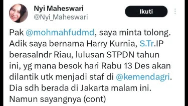 Viral!! PNS di Riau Ngadu ke Mahfud MD karena Tidak Jadi Dilantik Kemendagri, Begini Tanggapan Menkopolhukam