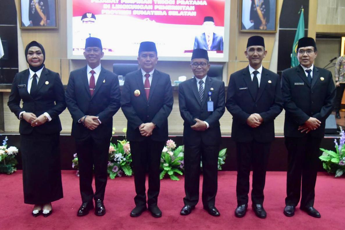 Lantik Empat Pejabat Eselon II, Pj Gubernur Sumsel: Lakukan Inovasi dan Terobosan Baru, Jangan Bekerja Biasa-Biasa Saja
