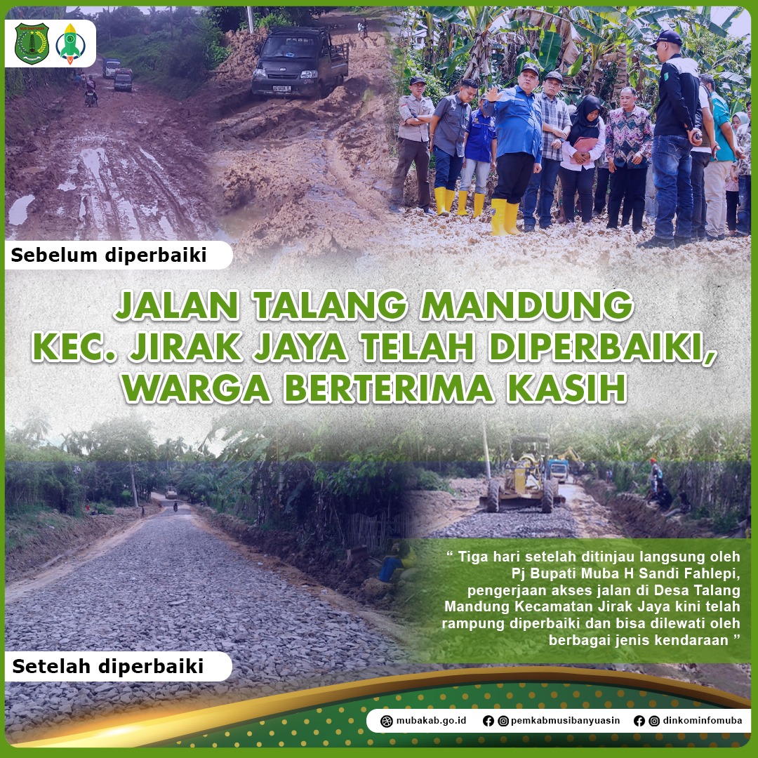 Jalan Talang Mandung Telah Diperbaiki, Warga Berterima kasih