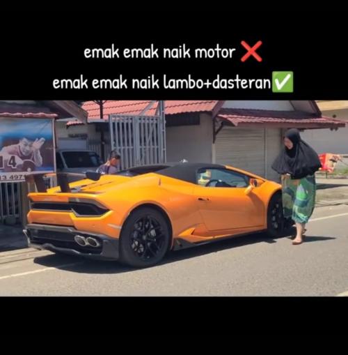 
Viral! Potret Emak-emak Berdaster Naik Lamborghini, Warganet: Penguasan Bumi