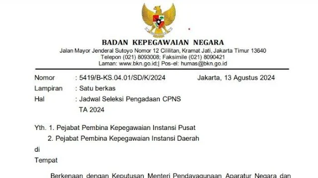 Pendaftaran CPNS Tahun 2024 Dibuka 20 Agustus, Ini Jadwal Lengkap Seleksi dan Cara Cek Formasi CASN
