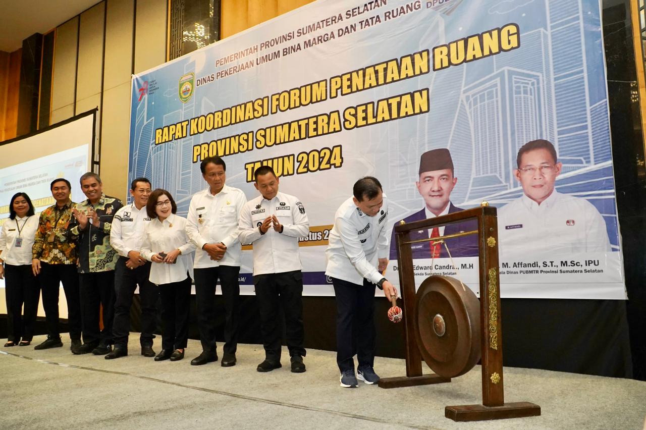 Percepat Sinkronisasi dan Integrasi RTRW, Pj Gubernur Sumsel Elen Setiadi Buka  Rakor Forum Penataan Ruang 