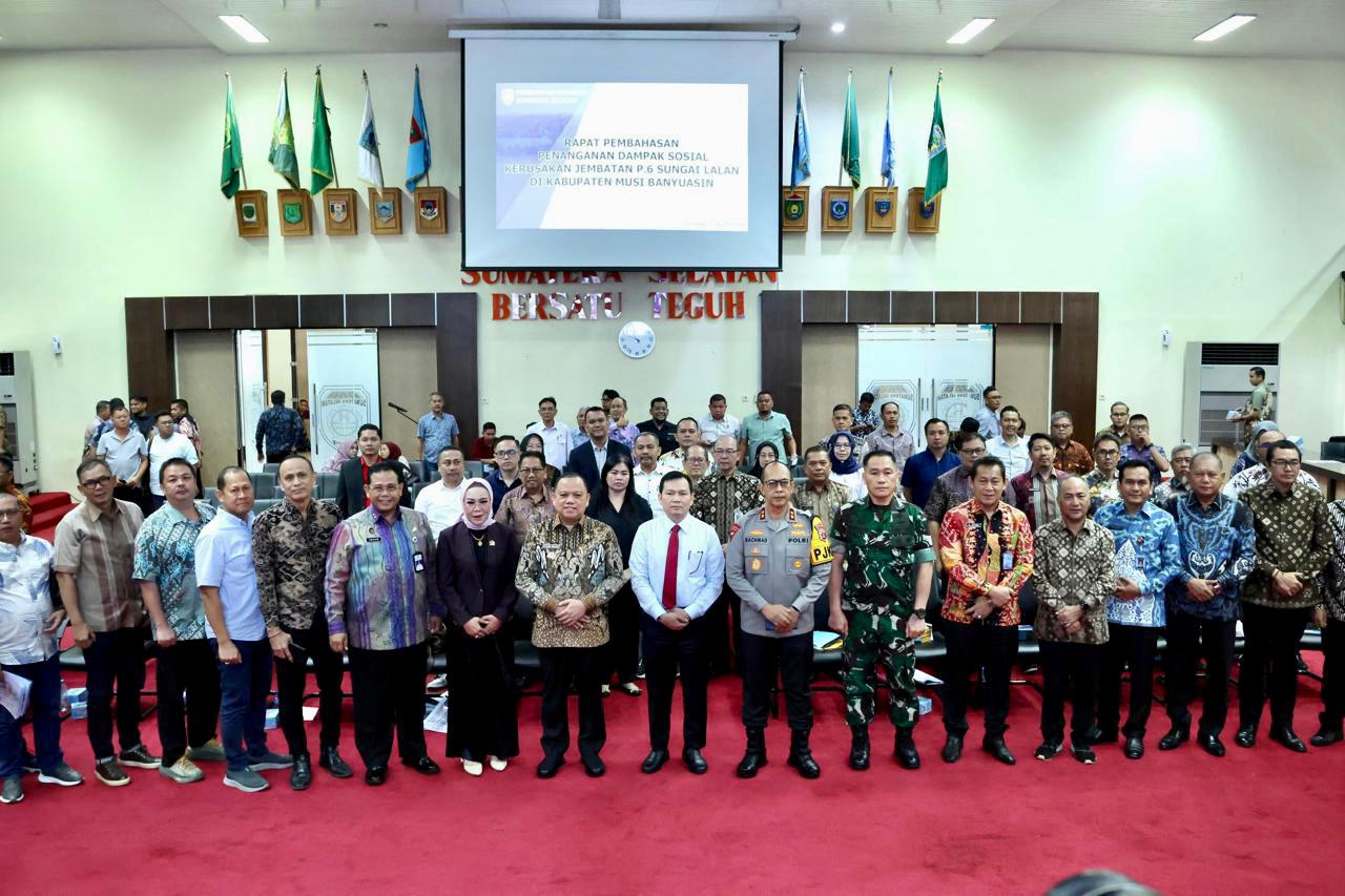 Pemprov Sumsel Bentuk Satgas Percepatan Pembangunan dan Penanganan Dampak Ambruknya Jembatan  Lalan Muba