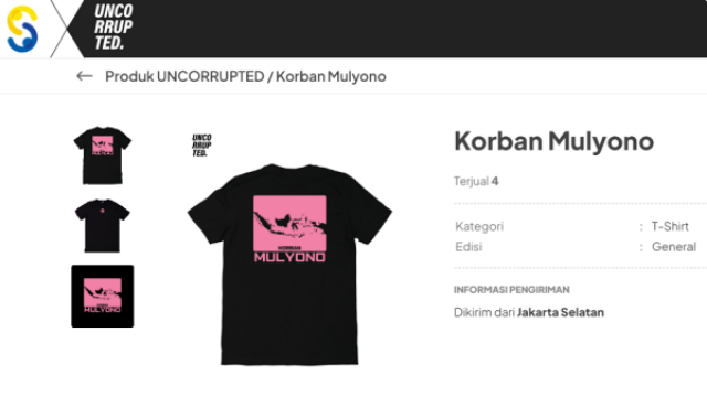 Balas Sindiran Kaesang Pangarep, Publik Buat T-shirt Bertuliskan "KORBAN MULYONO"