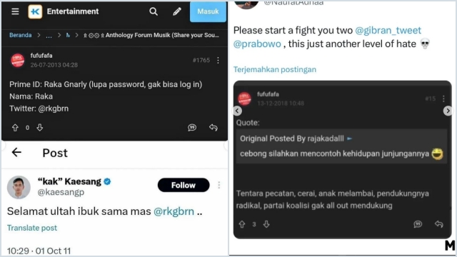 Viral!! Akun Kaskus Hina Prabowo Subianto Tentara Pecatan, Benarkah Milik Gibran Rakabuming Raka?