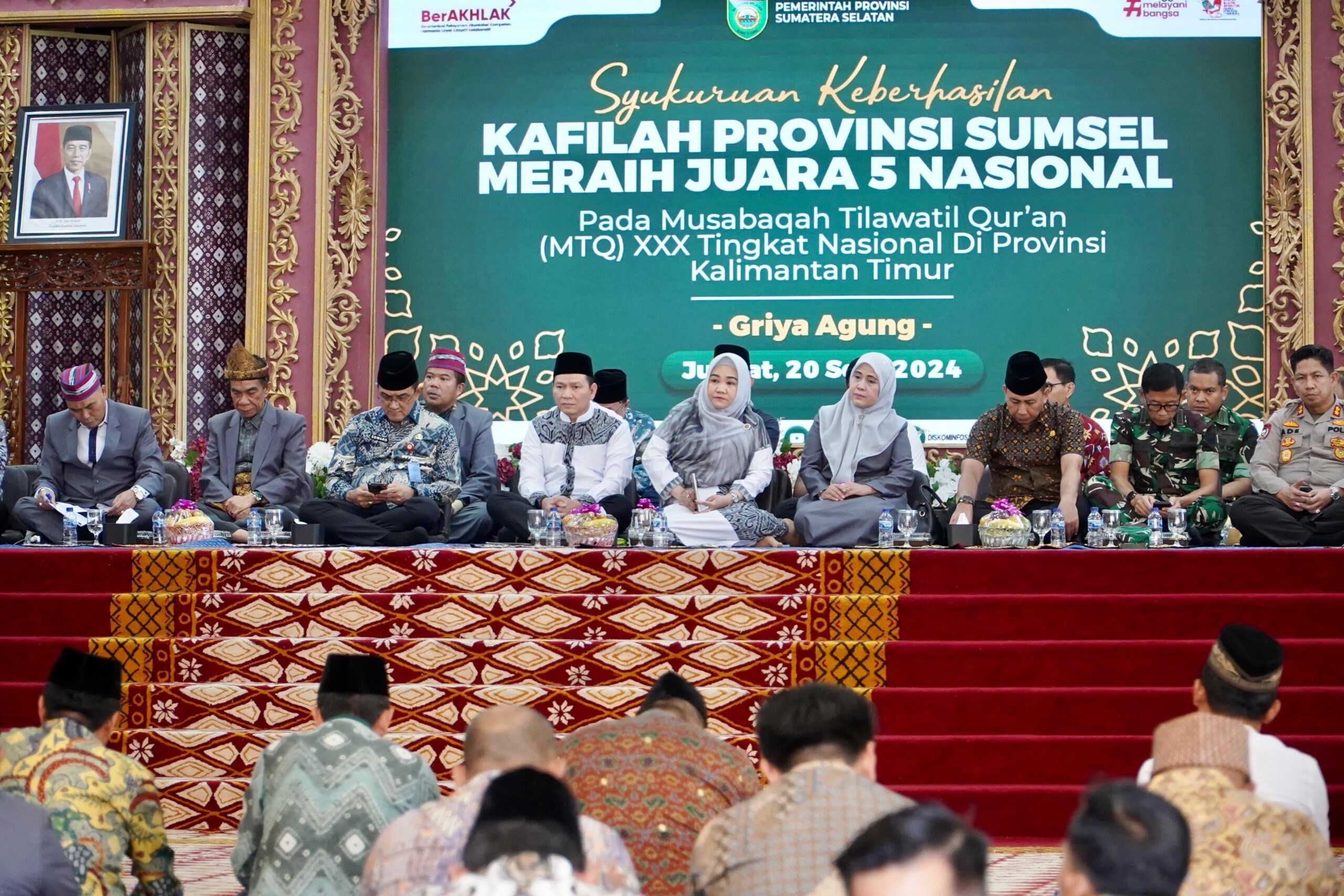 Sumsel Berhasil Torehkan Prestasi Juara Masuk 5 Besar pada MTQ XXX Nasional Tahun 2024 di Samarinda Kaltim
