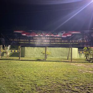 Banner Penutupan TMMD 122 Kodim 0914/TNT Telah Siap Terpasang di Lapangan Makodim Banner Penutupan TMMD 122 Kodim 0914/TNT Telah Siap Terpasang di Lapangan Makodim