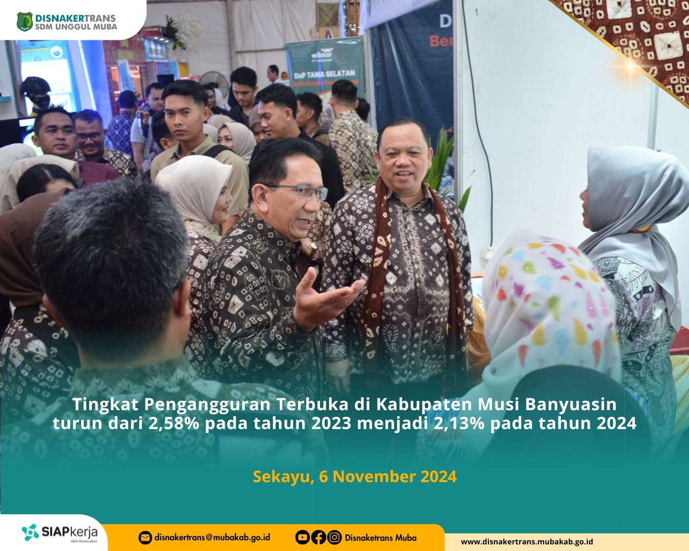 Muba Berhasil Turunkan Tingkat Pengangguran di Musi Banyuasin Tahun 2024