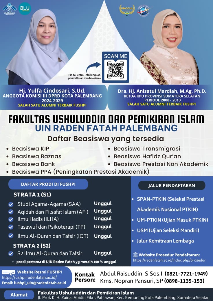 Daftar Fakultas Ushuludin UIN RF Palembang
