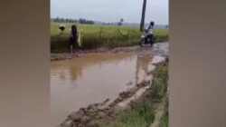 Viral! Video Guru Menangis Histeris setelah Jatuh di Jalan Rusak Berlumpur di Desa Cimoyan Pandeglang