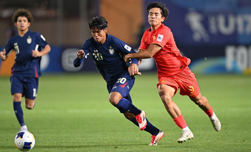 China PR turned on the power to defeat Thailand 2-0 to end their AFC U17 Asian Cup image content