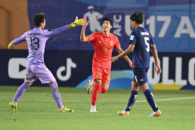 China PR turned on the power to defeat Thailand 2-0 to end their AFC U17 Asian Cup image content