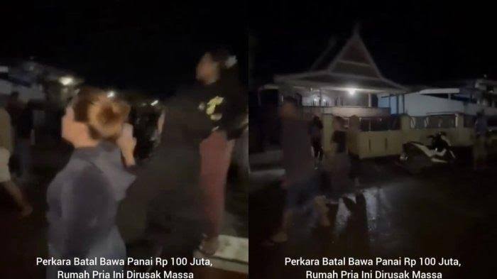 Video!, Uang Panai Rp100 Juta Tidak Dipenuhi, Rumah Warga jadi Sasaran Amukan Keluarga Calon Istri