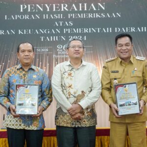 Bupati Muba bersama Ketua DPRD Muba Terima Laporan Keuangan 2024 dari BPK RI Perwakilan Sumsel Bupati Muba bersama Ketua DPRD Muba Terima Laporan Keuangan 2024 dari BPK RI Perwakilan Sumsel