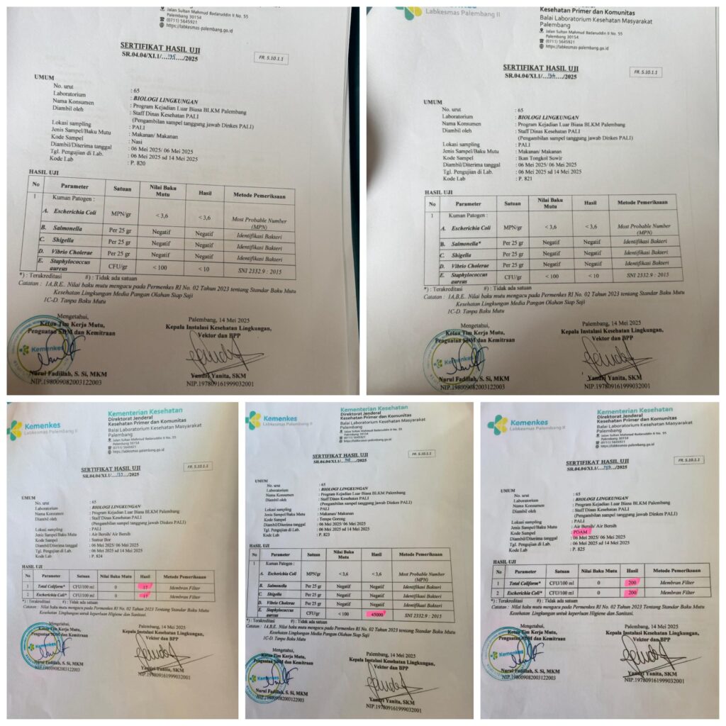 Dinkes PALI Sampaikan  Hasil Uji Laboratorium Kasus Keracunan Makan Bergizi Gratis