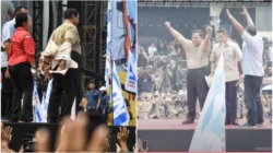 Presiden Prabowo Copot Seragam Safarinya Saat Lagu Buruh Berkumandang di Monas