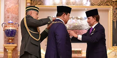 Presiden Prabowo Terima Bintang Kebesaran Tertinggi dari Sultan Brunei