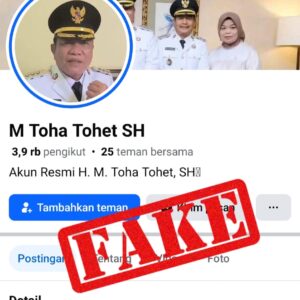 Hati-Hati! Waspadai Akun Facebook Palsu Mengatasnamakan Bupati HM Toha Hati-Hati! Waspadai Akun Facebook Palsu Mengatasnamakan Bupati HM Toha