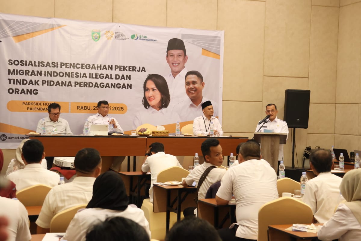 Sosialisasi Pencegahan Tindak Pidana Perdagangan Orang, Sekda Sumsel: Kolaborasi Kunci Perlindungan PMI