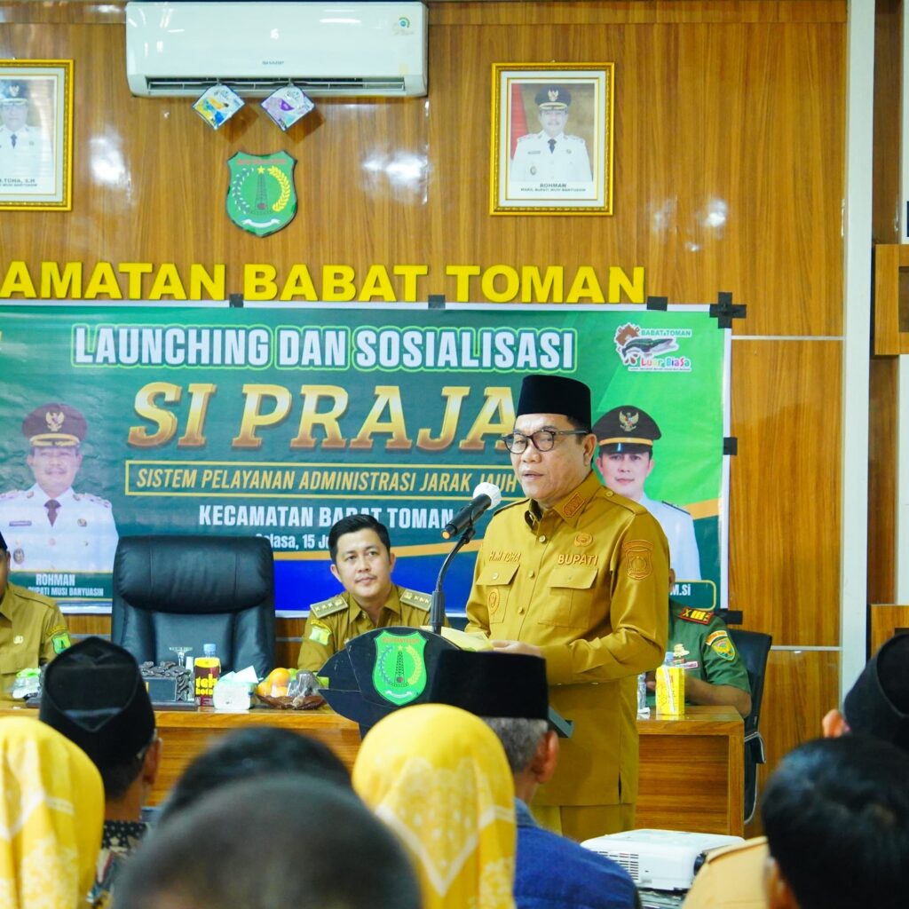 Bupati Muba Luncurkan Aplikasi SI PRAJA di Kecamatan Babat Toman