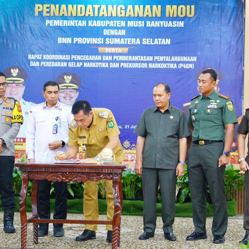 Pemkab Muba Teken MoU Bersama Dengan BNN Provinsi Sumatera Selatan