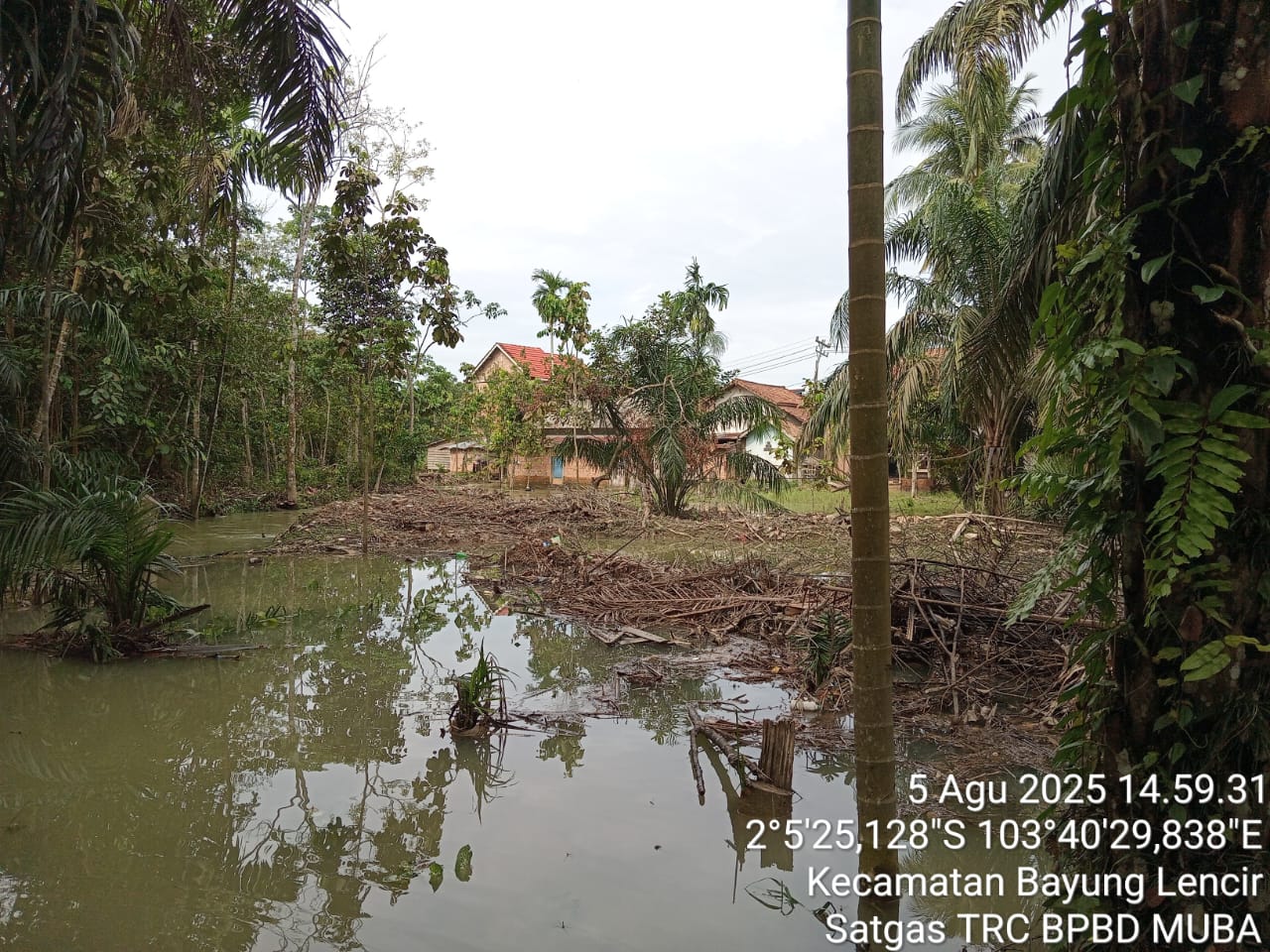 Banjir Merendam Dusun 1 Desa Simpang Bayat, Bayung Lencir