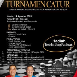 Meriahkan HUT RI ke-80, Pemkab Musi Banyuasin Gelar Turnamen Catur Bergengsi!
