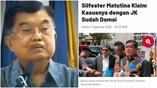 Bantah Pengakuan Silfester Matutina, Jusuf Kalla Tegaskan Tidak Pernah Bertemu dan Berdamai dengan Relawan Jokowi Itu