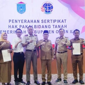 Perkuat Legalitas Aset, Pemkab Ogan Ilir Terima 12 Sertifikat Hak Pakai dari Kantor Pertanahan