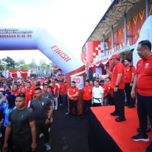 Ribuan Peserta Jalan Santai HUT RI ke 80 Tahun Jadi Wadah Silaturahmi ASN Pemprov Sumsel