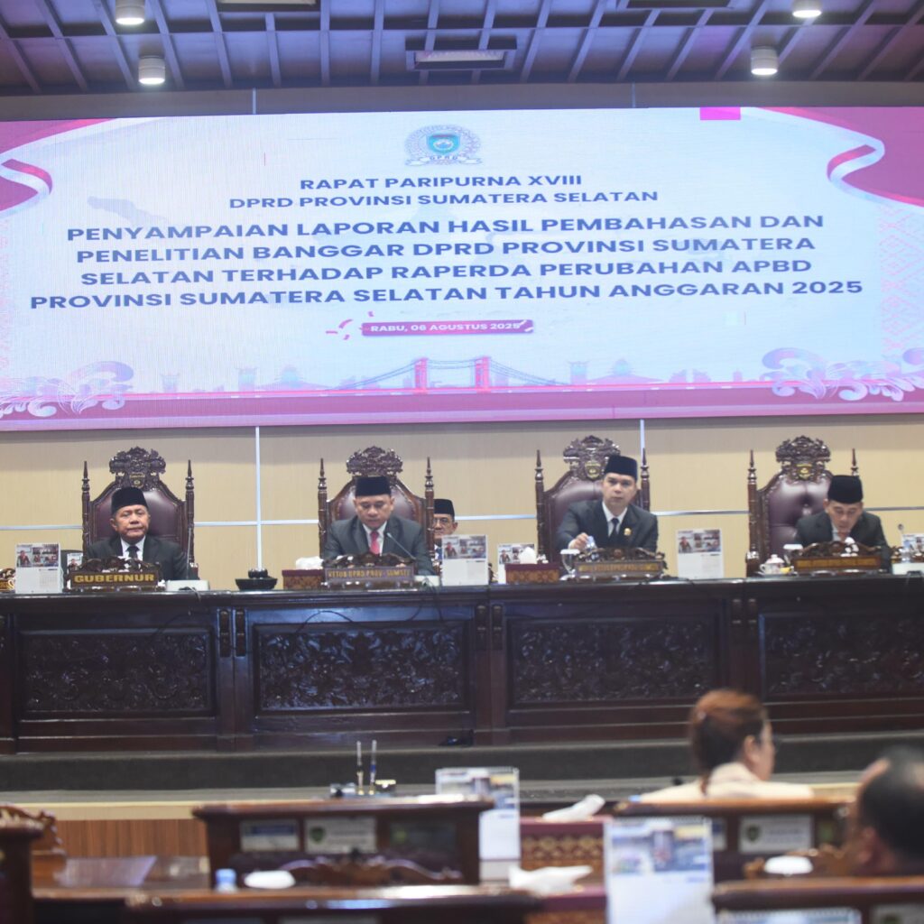 Kolaborasi Eksekutif dan Legislatif, Raperda Perubahan APBD Sumsel 2025 Disahkan