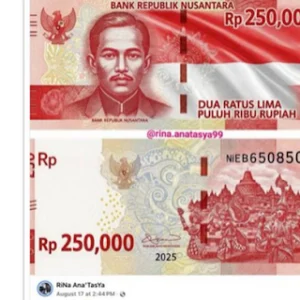 Viral! Pecahan Uang Baru 2025 Mulai Rp80 Ribu Hingga Rp250 Ribu, Begini Kata Bank Indonesia!