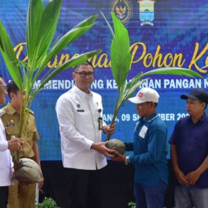 Tanam Bibit Pohon Kelapa Serentak, Wali Kota Ratu Dewa Sukseskan Program Nasional