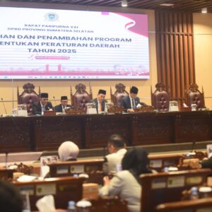Rapat Paripurna XXI DPRD Provinsi Sumsel Tetapkan 9 Ranperda 2025 dan Renja 2026